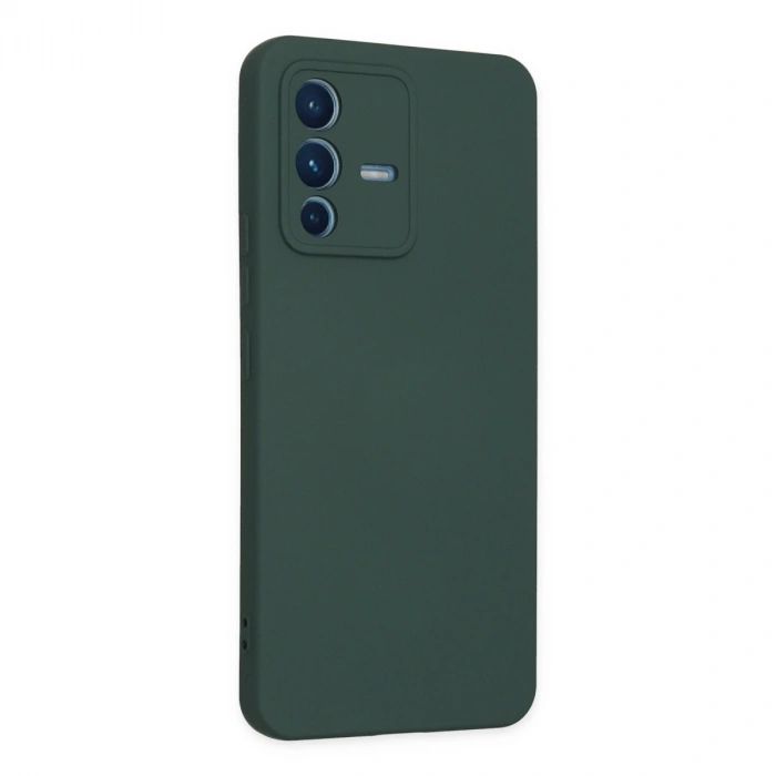 Vivo V23 5g Kılıf Nano İçi Kadife Silikon - Koyu Yeşil