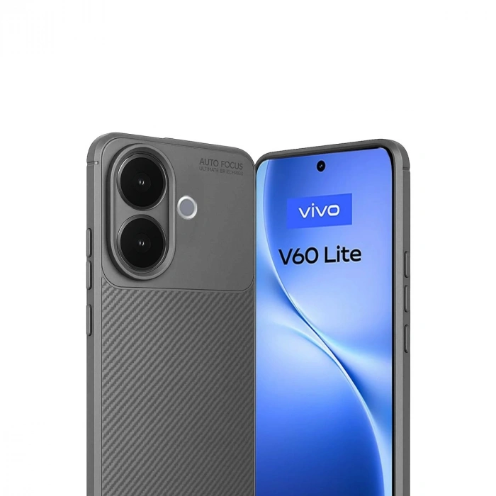 Vivo V60 Lite Auto Focus Karbon Kapak - Gri