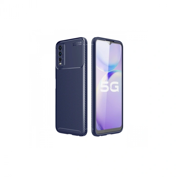Vivo Y11s Kılıf Auto Focus Karbon Kapak - Lacivert