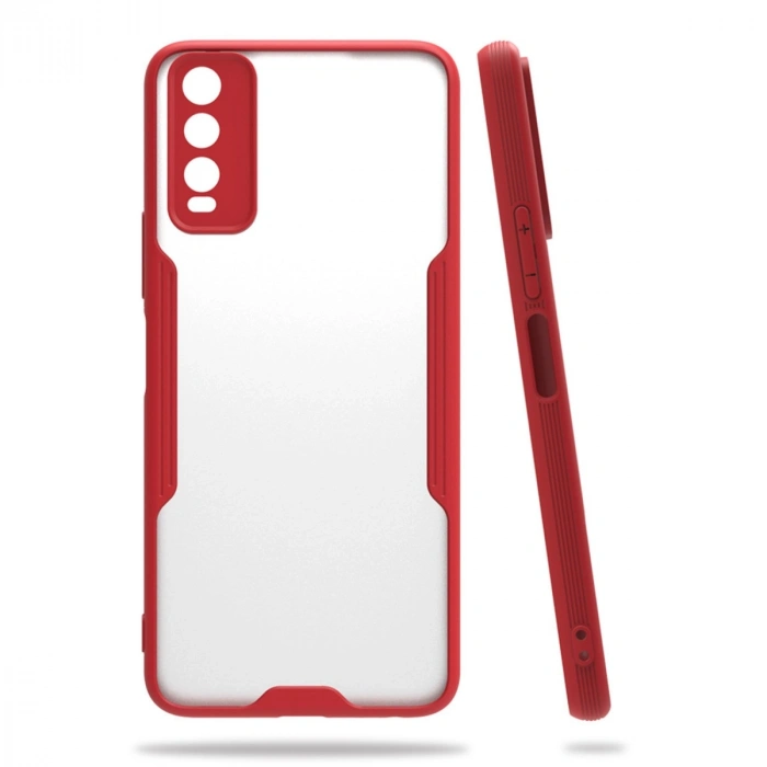 Vivo Y11s Kılıf Platin Silikon - Kırmızı