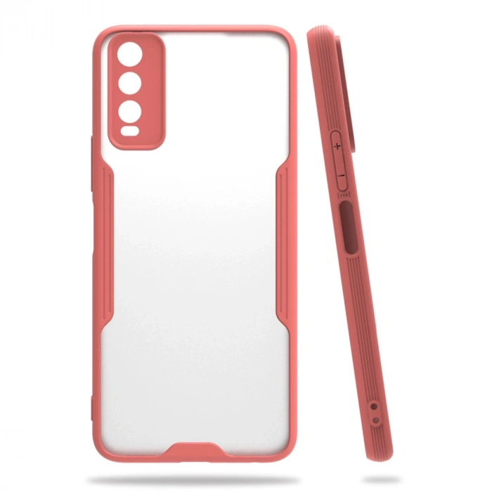 Vivo Y11s Kılıf Platin Silikon - Pembe
