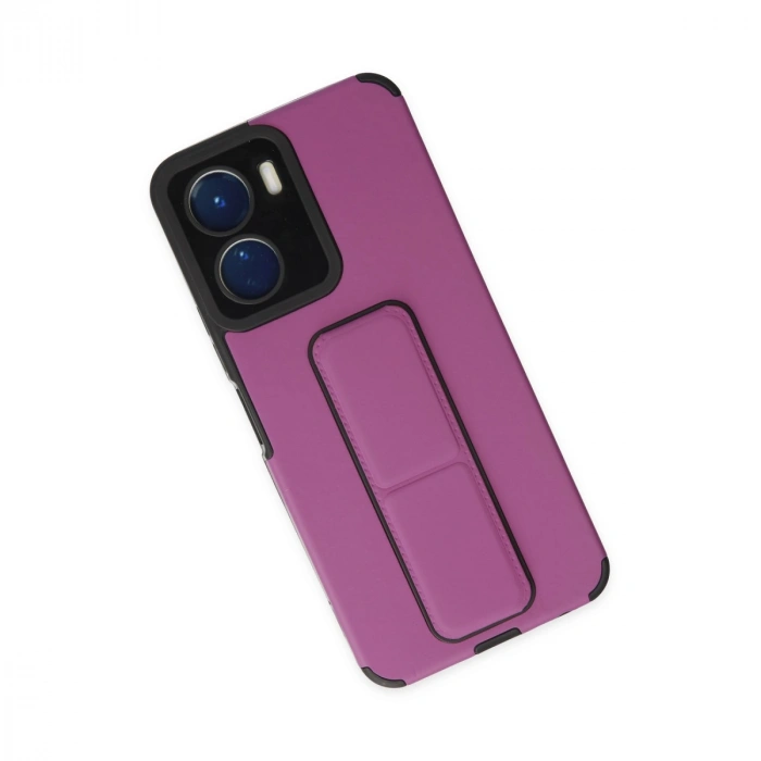 Vivo Y16 Kılıf Mega Standlı Silikon - Mor