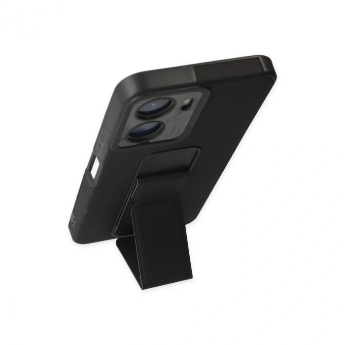 Vivo Y16 Kılıf Mega Standlı Silikon - Siyah