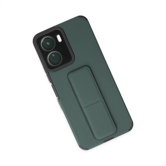 Vivo Y16 Kılıf Mega Standlı Silikon - Yeşil