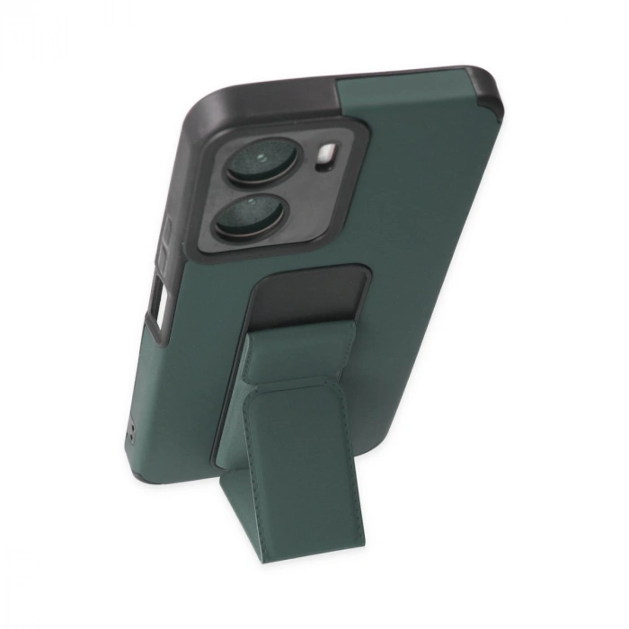 Vivo Y16 Kılıf Mega Standlı Silikon - Yeşil