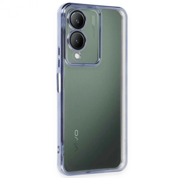 Vivo Y17s Kılıf Razer Lensli Silikon - Açık Mavi