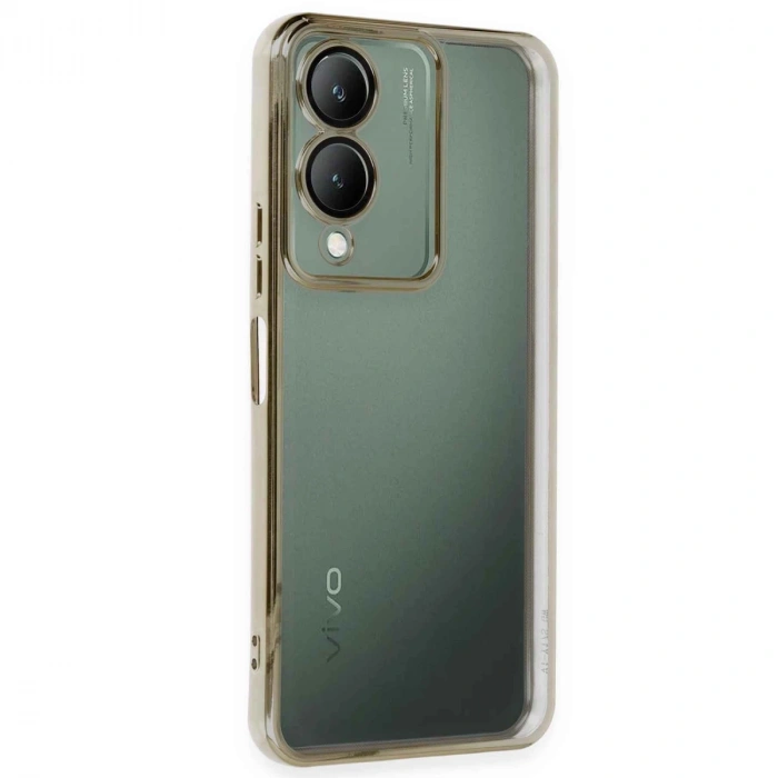 Vivo Y17s Kılıf Razer Lensli Silikon - Gold