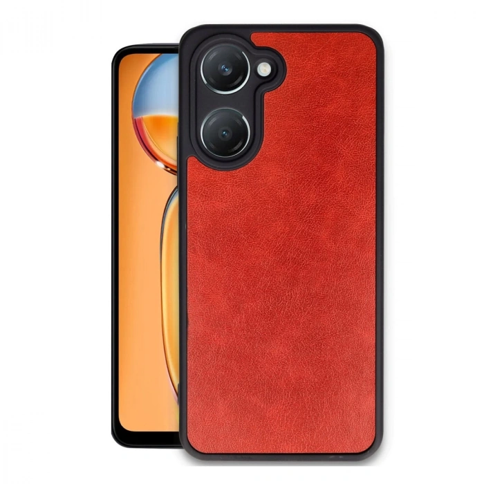 Vivo Y18 Kılıf Aras Deri Kapak - Kırmızı