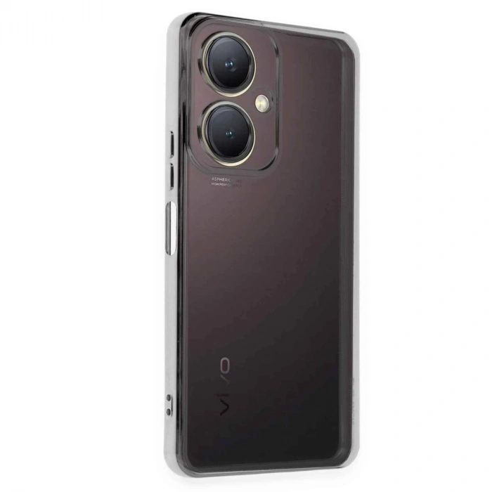 Vivo Y27 Kılıf Razer Lensli Silikon - Gümüş
