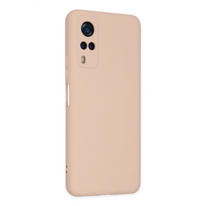 Vivo Y53s Kılıf Nano İçi Kadife Silikon - Pudra