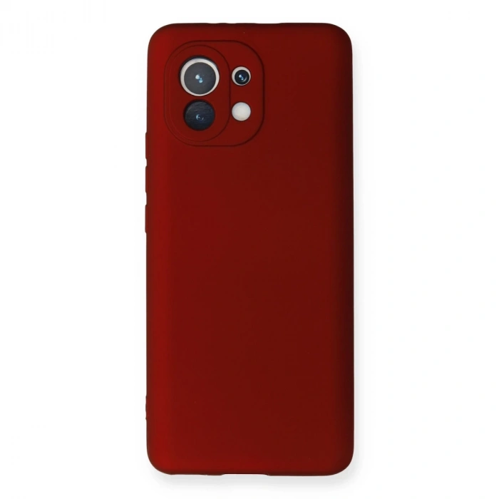 Xiaomi Mi 11 Kılıf First Silikon - Bordo