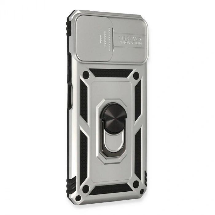 Xiaomi Mi 11 Lite Kılıf Pars Lens Yüzüklü Silikon - Gümüş