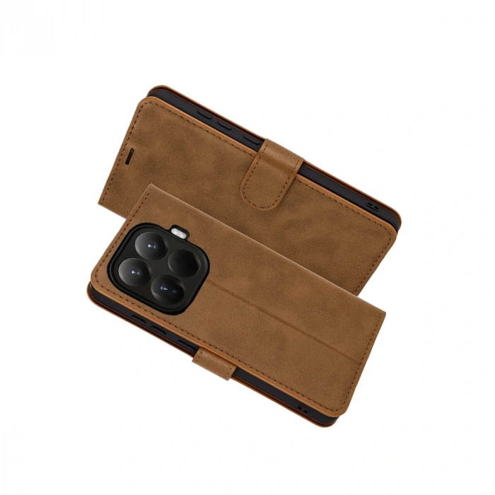 Xiaomi Mi 15t Pro Trend S Plus Kapaklı Kılıf - Taba