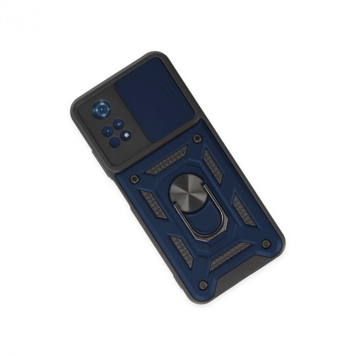 Xiaomi Poco M4 Pro 4g Kılıf Pars Lens Yüzüklü Silikon - Lacivert