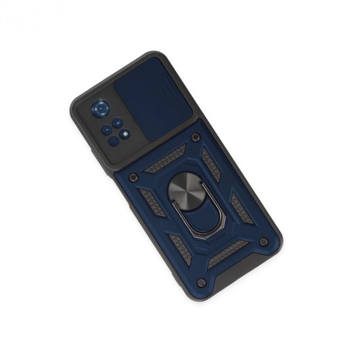 Xiaomi Poco M4 Pro 4g Kılıf Pars Lens Yüzüklü Silikon - Lacivert