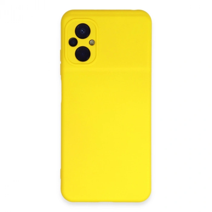 Xiaomi Poco M5 Kılıf Nano İçi Kadife Silikon - Sarı