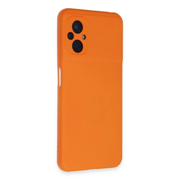 Xiaomi Poco M5 Kılıf Nano İçi Kadife Silikon - Turuncu