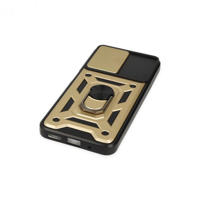 Xiaomi Poco M5 Kılıf Pars Lens Yüzüklü Silikon - Gold