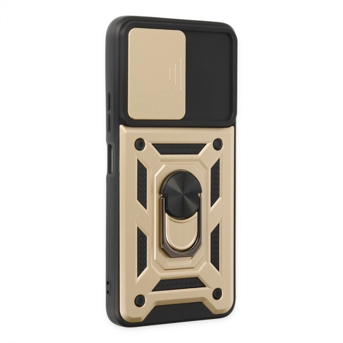 Xiaomi Poco X3 Gt Kılıf Pars Lens Yüzüklü Silikon - Gold