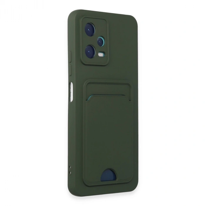 Xiaomi Poco X5 5g Kılıf Kelvin Kartvizitli Silikon - Koyu Yeşil