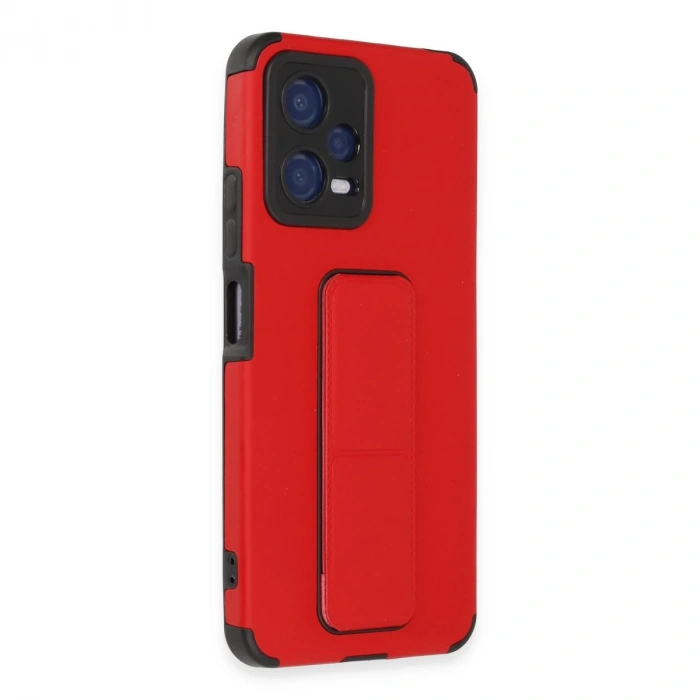 Xiaomi Poco X5 5g Kılıf Mega Standlı Silikon - Kırmızı