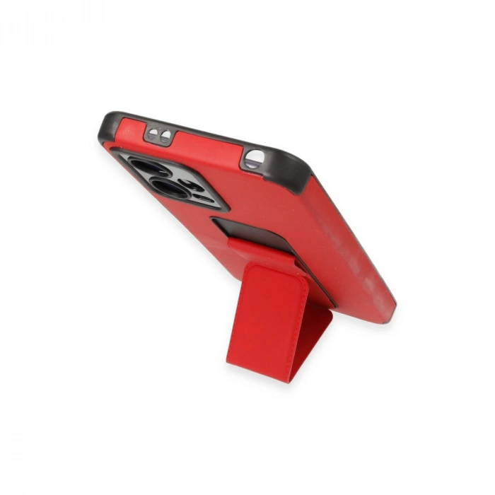 Xiaomi Poco X5 5g Kılıf Mega Standlı Silikon - Kırmızı