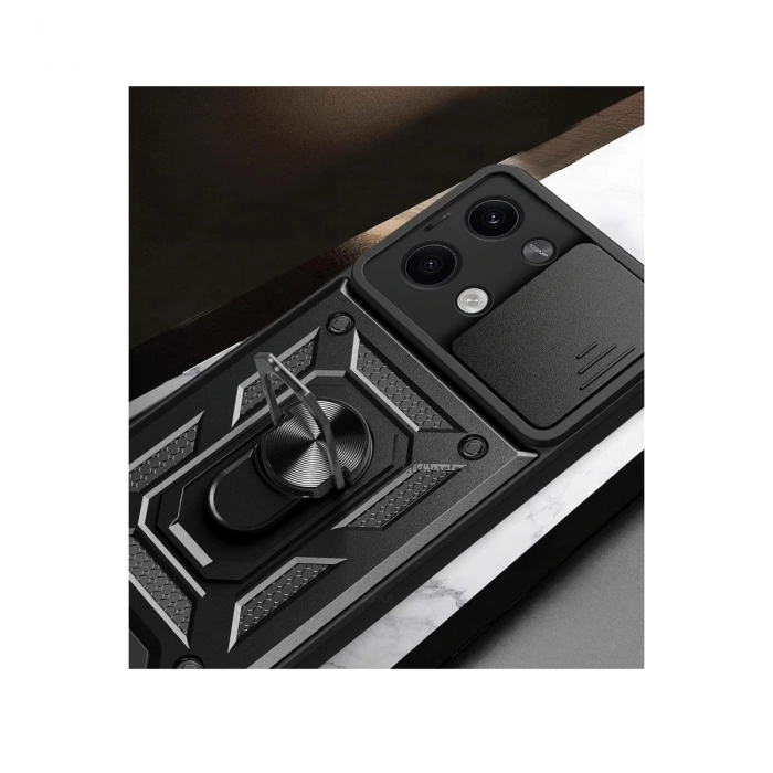 Xiaomi Poco X6 Kılıf Pars Lens Yüzüklü Silikon - Gold