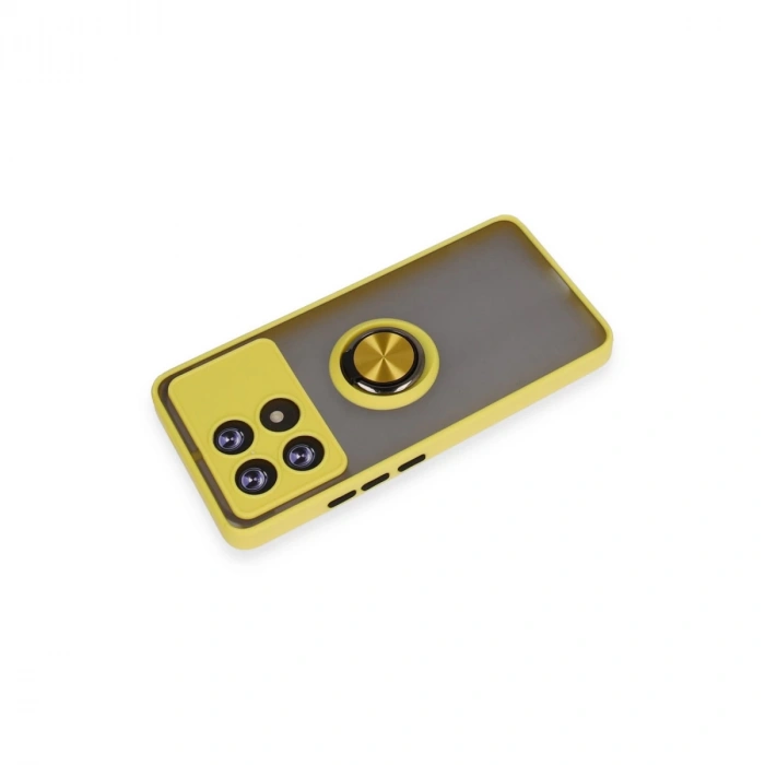 Xiaomi Poco X6 Pro Kılıf Montreal Yüzüklü Silikon Kapak - Sarı