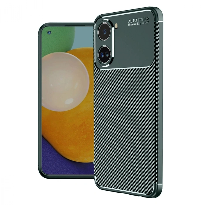 Xiaomi Poco X7 Pro Kılıf Auto Focus Karbon Kapak - Koyu Yeşil