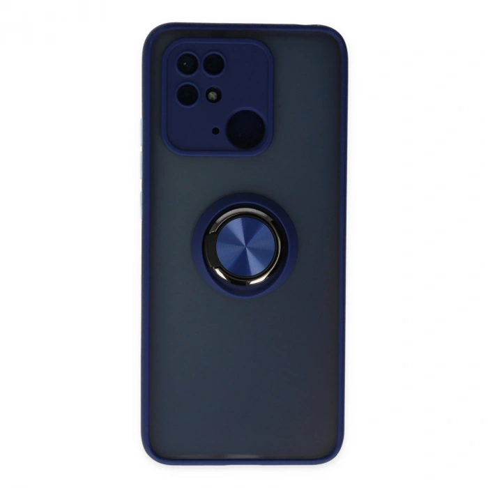 Xiaomi Redmi 10c Kılıf Montreal Yüzüklü Silikon Kapak - Lacivert