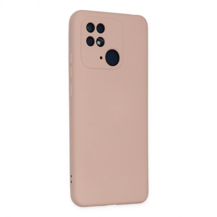 Xiaomi Redmi 10c Kılıf Nano İçi Kadife Silikon - Pudra