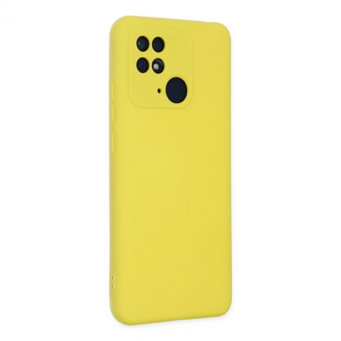 Xiaomi Redmi 10c Kılıf Nano İçi Kadife Silikon - Sarı