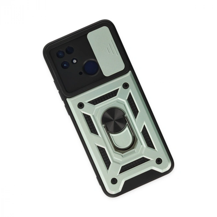 Xiaomi Redmi 10c Kılıf Pars Lens Yüzüklü Silikon - Yeşil