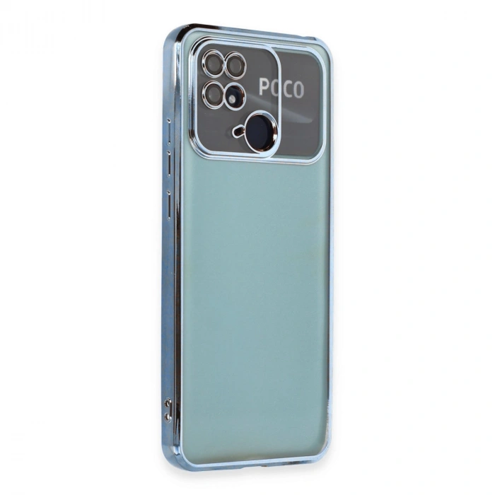 Xiaomi Redmi 10c Kılıf Razer Lensli Silikon - Açık Mavi