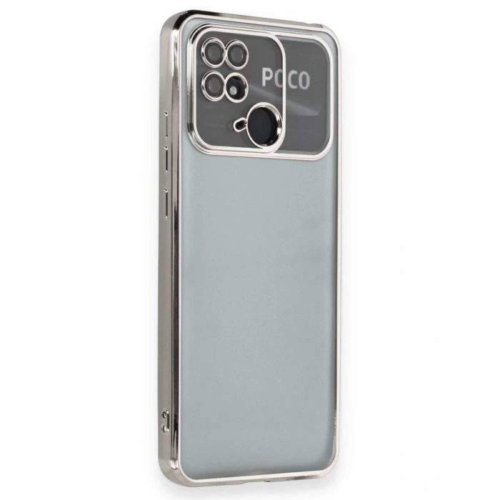 Xiaomi Redmi 10c Kılıf Razer Lensli Silikon - Gümüş