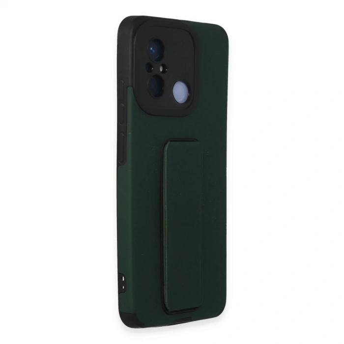 Xiaomi Redmi 12c Kılıf Mega Standlı Silikon - Yeşil