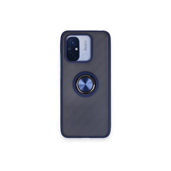 Xiaomi Redmi 12c Kılıf Montreal Yüzüklü Silikon Kapak - Lacivert