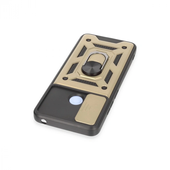 Xiaomi Redmi 12c Kılıf Pars Lens Yüzüklü Silikon - Gold