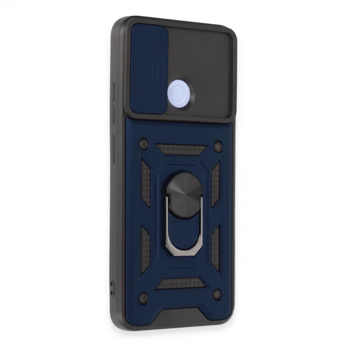 Xiaomi Redmi 12c Kılıf Pars Lens Yüzüklü Silikon - Lacivert