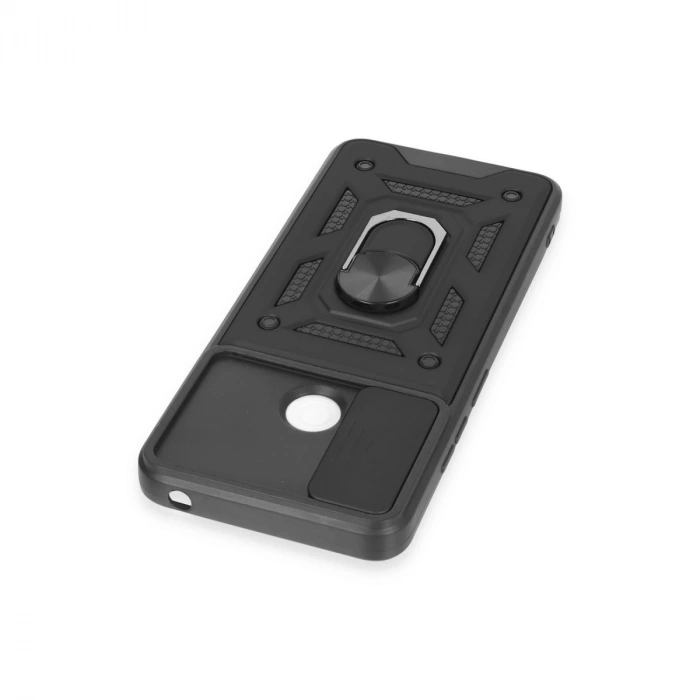 Xiaomi Redmi 12c Kılıf Pars Lens Yüzüklü Silikon - Siyah