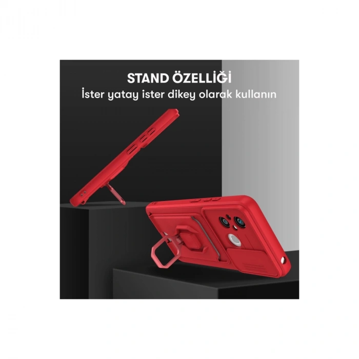 Xiaomi Redmi 12c Kılıf Zuma Kartvizitli Yüzüklü Silikon - Pembe