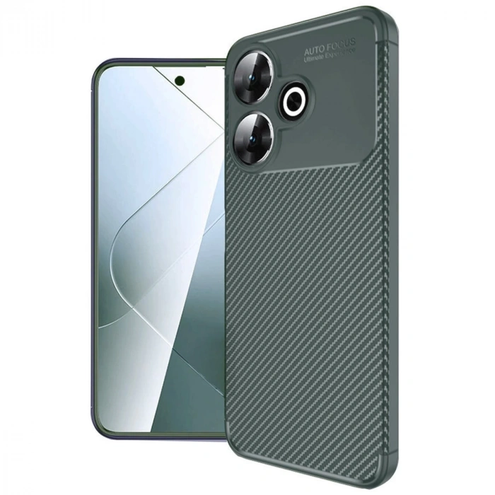Xiaomi Redmi 13 4g Kılıf Auto Focus Karbon Kapak - Koyu Yeşil