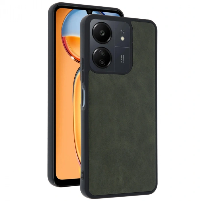 Xiaomi Redmi 13c Kılıf Aras Deri Kapak - Açık Yeşil