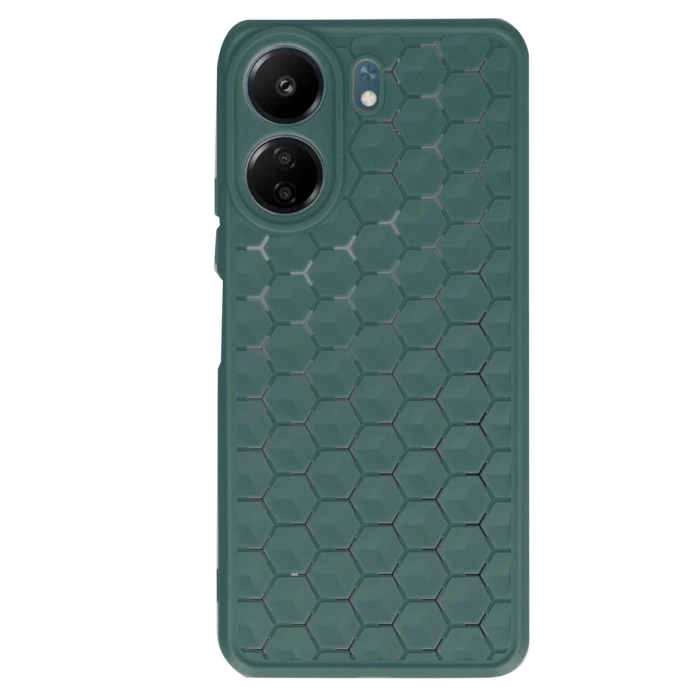 Xiaomi Redmi 13c Kılıf Petek Silikon Kapak - Koyu Yeşil