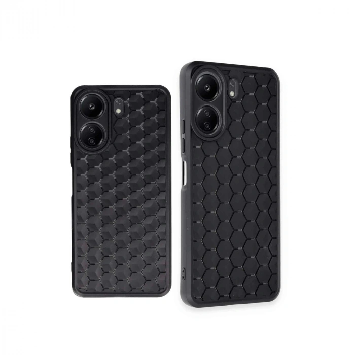 Xiaomi Redmi 13c Kılıf Petek Silikon Kapak - Siyah