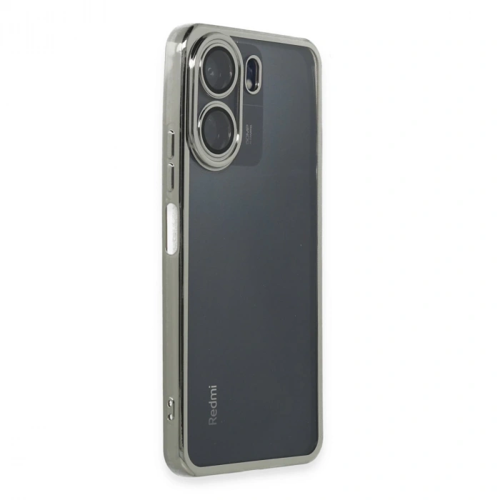 Xiaomi Redmi 13c Kılıf Razer Lensli Silikon - Gümüş