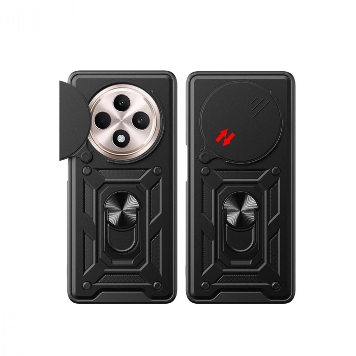 Xiaomi Redmi 14c Kılıf Pars Lens Yüzüklü Silikon - Kırmızı