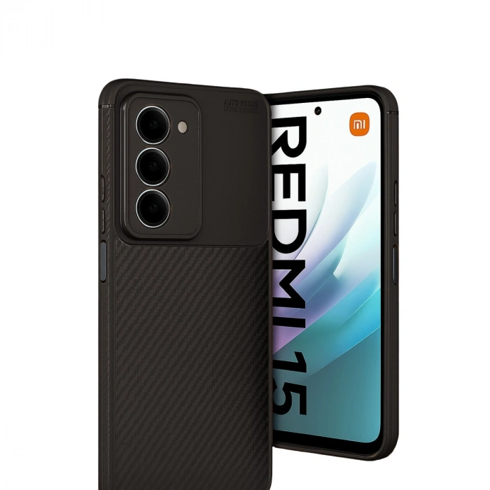 Xiaomi Redmi 15 4g Auto Focus Karbon Kapak - Siyah