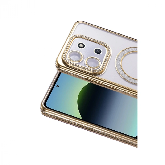 Xiaomi Redmi 15c 4g Joke Simli Magneticsafe Kılıf - Gold