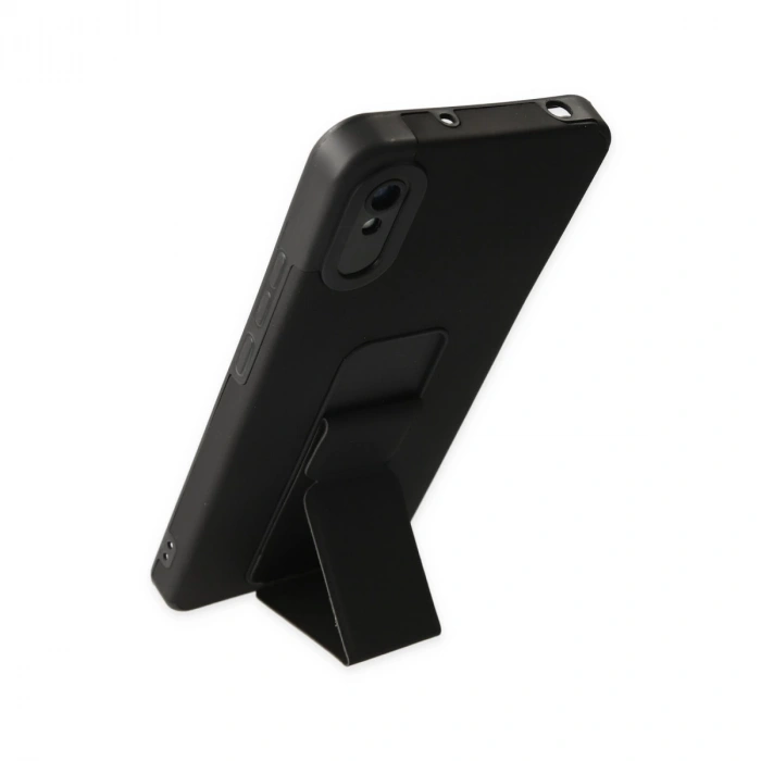 Xiaomi Redmi 9a Kılıf Mega Standlı Silikon - Siyah